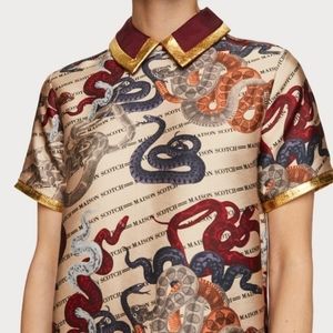 Scotch & Soda Collared Snake Top